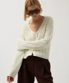 Düğme Detay Örgü Bluz