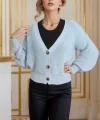 Düğme Detay Triko Bluz