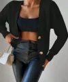 Düğme Detay Triko Bluz