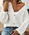 Düğme Detay Triko Bluz