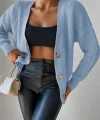 Düğme Detay Triko Bluz
