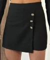 Düğme Detaylı Mini Şort Etek