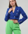 Düğmeli̇ Crop Ceket