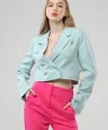 Düğmeli̇ Crop Ceket