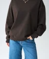 Düz SweatShirt - KAHVE