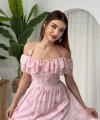 Elmi Çiçek Detaylı Elbise