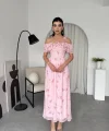 Elmi Çiçek Detaylı Elbise
