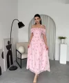 Elmi Çiçek Detaylı Elbise