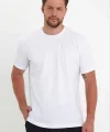 Erkek 24/1 Düz A Kalite Oversize T-shirt - Beyaz