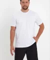 Erkek 24/1 Düz A Kalite Oversize T-shirt - Beyaz