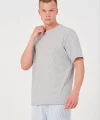 Erkek 24/1 Düz A Kalite Oversize T-shirt - Gri