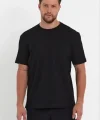 Erkek 24/1 Düz A Kalite Oversize T-shirt - Siyah