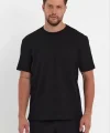 Erkek 24/1 Düz A Kalite Oversize T-shirt - Siyah