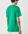 Erkek 24/1 Düz A Kalite Oversize T-shirt - Yeşil