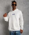Erkek 24 Sırt Baskılı Ovresize Üç İplik Kapüşonlu Sweatshirt - Beyaz