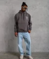 Erkek 98 Baskılı Kapşonlu Sweat - Gri