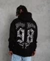 Erkek 98 Baskılı Kapşonlu Sweat - Siyah
