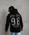 Erkek 98 Baskılı Kapşonlu Sweat - Siyah