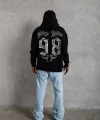 Erkek 98 Baskılı Kapşonlu Sweat - Siyah
