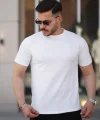 Erkek Ağaç Kabuğu Desenli Kısa Kollu T-shirt