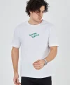 Erkek Baskılı 24/1 Penye T-Shirt - Beyaz