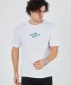 Erkek Baskılı 24/1 Penye T-Shirt - Beyaz