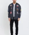 Erkek Baskılı Kolej Ceket - Lacivert
