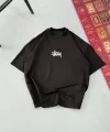 Erkek Baskılı Oversize T-shirt - Siyah