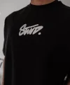 Erkek Baskılı Oversize T-shirt - Siyah
