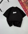 Erkek Baskılı Oversize T-shirt - Siyah