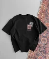 Erkek Baskılı Oversize T-shirt - Siyah