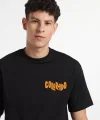 Erkek Baskılı Oversize T-shirt - Siyah