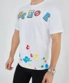 Erkek Baskılı Penye T-Shirt - Beyaz