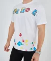 Erkek Baskılı Penye T-Shirt - Beyaz