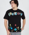 Erkek Baskılı Penye T-Shirt - Siyah