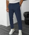 Erkek Belden Düğmeli Cepli Dokuma Pantolon