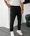 Erkek Belden Düğmeli Cepli Dokuma Pantolon