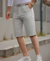 Erkek Beli Bağcıklı Ve Düğmeli Bezayağı Kumaş şort