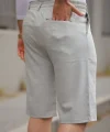 Erkek Beli Bağcıklı Ve Düğmeli Bezayağı Kumaş şort
