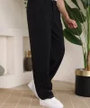 Erkek Beli Lastikli Pileli Baggy Pantolon