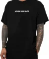 Erkek Bisiklet Yaka Kısa Kol Baskılı T-shirt - Siyah