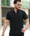 Erkek çıtçıt Düğmeli Kısa Kollu Gömlek