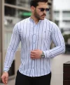 Erkek çizgili Hakim Yaka Gömlek