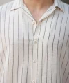 Erkek çizgili Keten Gömlek