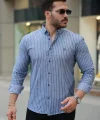 Erkek çizgili Uzun Kollu Gömlek