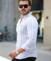 Erkek çizgili Uzun Kollu Gömlek