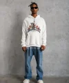Erkek DANKES Baskılı Kapüşonlu Sweat - Beyaz