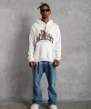 Erkek DANKES Baskılı Kapüşonlu Sweat - Beyaz