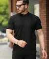 Erkek Desen Dokulu Kısa Kollu Tişört