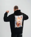 Erkek Double Oversize Kapüşonlu Sweatshirt 3 İplik Pamuklu Göğüs Nakışlı Premium Kalite – Siyah